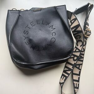 Stella McCartney Black and Tan Shoulder Bag